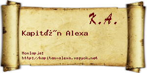 Kapitán Alexa névjegykártya